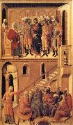 Duccio di Buoninsegna Peter's First Denial of Christ and Christ Before the High Priest Annas oil painting